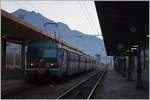 In the late afternoon is waiting this FS Trenitalia Ale724 055 in Domodossola on his departure to Novara.
