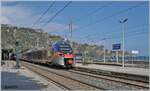 The FS Trenitalia Coradia Stream Pop ETR 104 074 (UIC 94 83 4104 074-9 I-IT) is operating as regional train 12973 from Messina (departure 13:32) to Catania Centrale (15:40) and is leaving the station of Taormina Giardini.

March 11, 2026