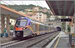 The FS Trenitalia ETR 104 139 and 136 are operating as RE 3115 on the way to Ventimiglia and were photographed during the stop in Finale Ligure.
