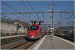 The FS Trenitlia ETR 400 050 on the way from Milano Centrale to Paris Gare de Lyon in Chambéry-Challes-les-Eaux.