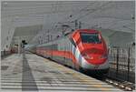 The FS Trenitalia ETR 500 044 Frecciarossa on the way to Milano Centrale by his stop in Reggio Emilia AV.