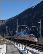 A FS trenitalia ETR 610 from Luzern to Milano in Göschenen.