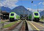 Two Trenord ETR 421  Rock  waiting in Domodossola his next service to Milano.

25.06.2022