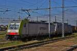 Captrain locomotive 483 301 is operating as a locomotive train through the freight area of the train station in Verona. May 9th, 2025