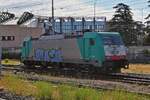 Locomotive 483 009 is moving to the track change over the switches in the freight area of the Verona Porta Nuova station. May 9th, 2025