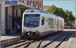 In Alghero, the arst (transporti regionali della sardegna) ADeS01 (95 83 4600 001-0 (A) / 95 83 4600 101-8 (B)) double railcar is waiting for departure to Sàssari.

September 22, 2026