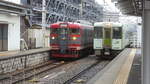 Local trains in Nagano station.