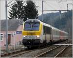 3019 is hauling the IR 114 Luxembourg City - Liers through Enscherange on January 2nd, 2008.