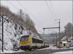 3004 is hauling the IR 116 Luxembourg City - Liers through Enscherange on January 22nd, 2013.