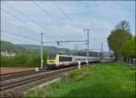 . The IR 113 Liers - Luxembourg City photographed between Schieren and Colmar-Berg on May 3rd, 2013.