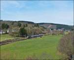 . The IR 115 Liers - Luxembourg City is running between Enscherange and Wilwerwiltz on April 14th, 2013.