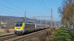 . 3002  Blankenberge  is heading the IR 113 Liers - Luxembourg City in Schieren on March 11th, 2014.