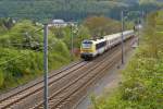 . 3012 is hauling the IR 110 Luxembourg City - Liers through Lellingen on May 7th, 2014.