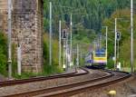 . 3006 is pushing its train between Wilwerwiltz and Lellingen on May 19th, 2014.