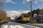 . 3009 is heading the IC 115 Luxembourg City - Liers between Maulusmühle and Sassel on February 4th, 2015.