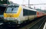 CFL 3015 stands with InterRegio to Liége in Luxembourg Gare Central on 17 May 2004.