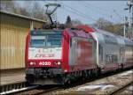 . 4020 is arriving with bilevel cars in Ettelbrück on March 25th, 2013.