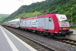 On 2 July 2013, CFL 4014 pushes the LuxEx (Luxemburg-Express) out of Cochem.