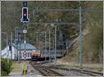 A Z 2000 double unit is leaving the tunnel Hockslay just before arriving at the station of Kautenbach on April 16th, 2012.