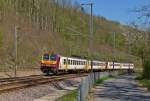 . Z 2000 double unit is running as RB 3635 Diekirch - Luxembourg City between Cruchten and Essingen on April 21st, 2015.