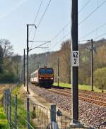 . Z 2010 is running between Cruchten and Colmar-Berg on April 21st, 2015.