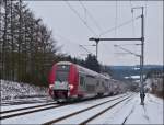 . The IR 3714 Luxembourg City - Troisvierges is arriving in Wilwerwiltz on January 18th, 2013.