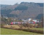 . Z 2200 double unit is running through the nice landscape near Lellingen on April 4th, 2013.