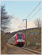 . Z 2200 double unit is running through Michelau on February 21st, 2013.