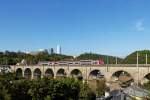 . Z 2202 is running on the Clausen viaduct in Luxembourg City on September 23rd, 2014.