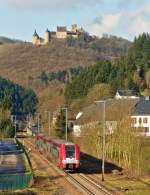 . Z 2216 as RE 3712 Luxembourg City - Troisvierges is running through Michelau on January 20th, 2015.