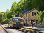 . The Uerdinger rail car 551.669 is waiting for passengers in front of the station in Fond de Gras on June 2nd, 2013.