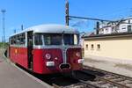 Railbus Z-151 enters Petange on 20 August 2023 for the first shuttle train to Fonds-de-Gras.