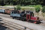 Train 1900/AMTF No.33 stands at Fonds-de-Gras on 20 August 2023, coupled to recently restored ex-Arbed-12, a former Prussian T7 model.