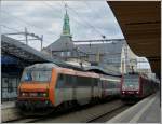 BB 26162 is hauling the IC 91  Vauban  out of the station of Luxembourg City on April 30th, 2012.