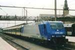 Scanned picture of Alpha Trains 185 523 with RB to Ettelbrück in Luxembourg Gare Central on 19 May 2004.