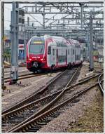 . 2303 during a test run is leaving the station of Luxembourg City on January 22nd, 2014.