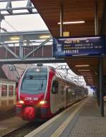 . The CFL KISS 2303 as RE 11 to Koblenz Hbf is waiting for passengers in Luxembourg City on January 5th 2015.
