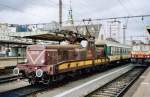 On 19 May 2004 CFL crocodile 3610 shunts herself with Weggmann-stock at Luxembourg Central Station.