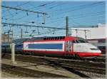 The TGV 507 making publicity for HSBC, is entering into the station of Luxembourg City on October 14th, 2007.