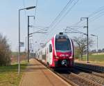 . Z 2308 is running through the stop Betzdorf on March 18th, 2015.