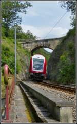 The RB 3214 Luxembourg City - Wiltz is running near Merkholtz on July 4th, 2012.