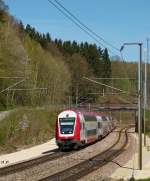. The RE 3735 Troisvierges - Luxembourg City photographed near Cruchten on April 21st, 2015.