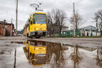 Tatra KT4DM tram 1212 on route 6. Taken on December 26, 2023 on Promyslova Street.