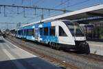 Arriva Blauwnet 25 stands at Zutphen on 1 August 2026 as a stopping train to Oldenzaal.