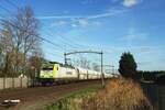 Captrain 186 155 hauls a coal train through Hulten on 23 February 2022.