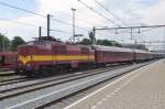 Former HUSA/ACTS/EETC 1251 plus stock for the AutoSlaaptrein 13401 to Livorno enters 's Hertogenbosch on 4 July 2014.