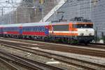Ex-LOCON 9901 enters Arnhem Centraal with an overnight train on 4 March 2018.
