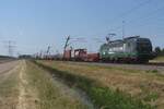 On 16 June 2023 RFO 193 954 hauls an intermodal train through Valburg.