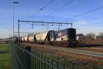 On 21 January 2019 RailPro 601 hauls a set of cereals wagons out of Oss station toward Oss-Elzenburg.