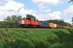 Container train with 6432 passes Tilburg Oude Warande on 19 July 2020.